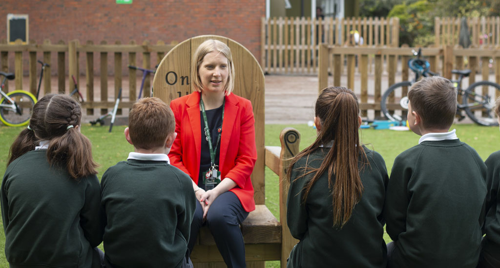 Headteacher with Children